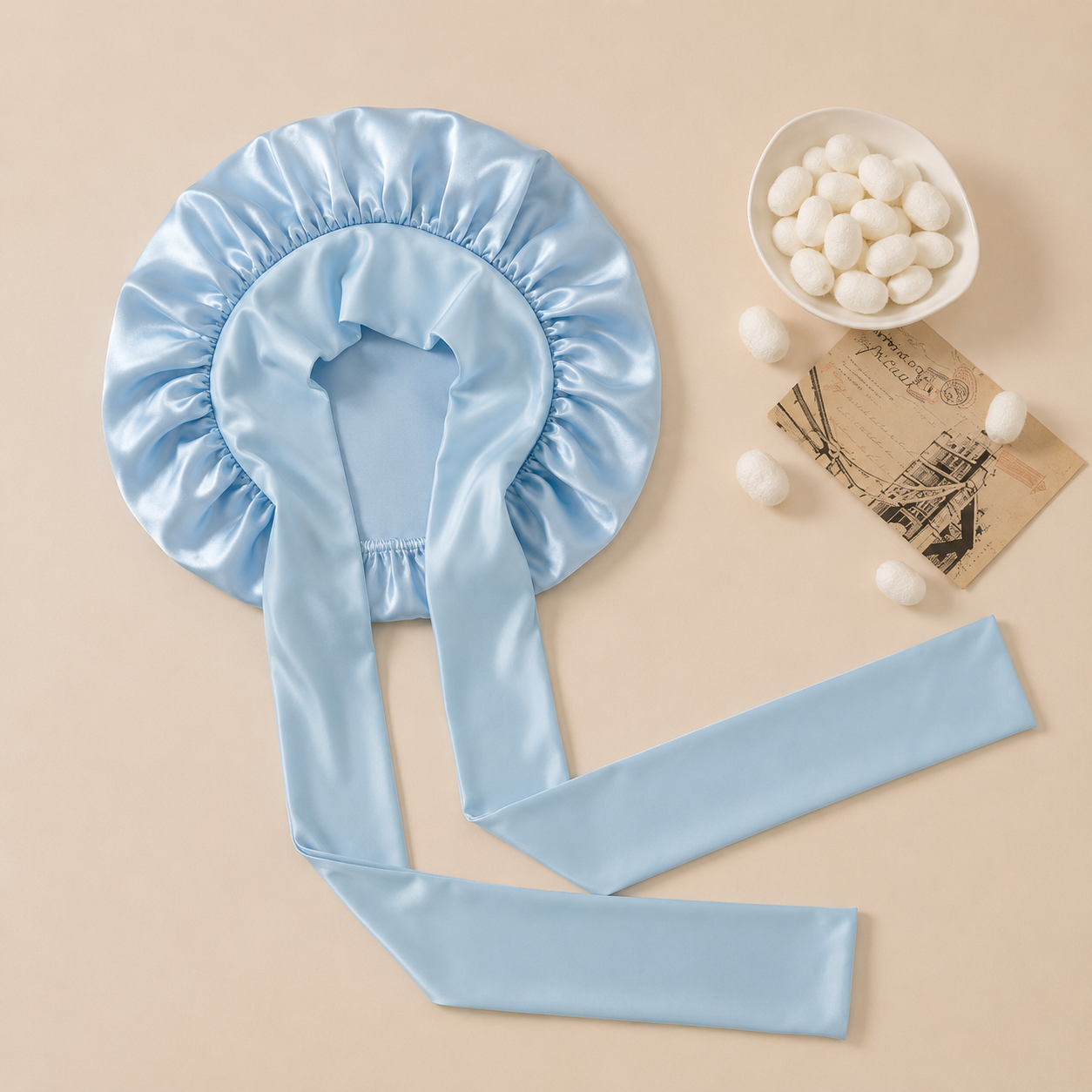Bonnet de nuit en satin de soie de mûrier — The Silk Hour